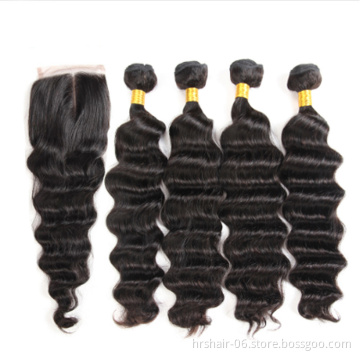 Loose Wave 13X4 Lace Frontal With Bundles Grade 10A Raw Unprocessed Indian Human Hair
